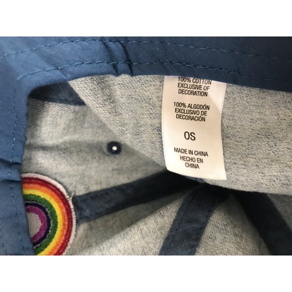 Stonewashed Denim Rainbow Pride Distressed Strapback  Cap Hat Lid Trucker - Picture 8 of 9